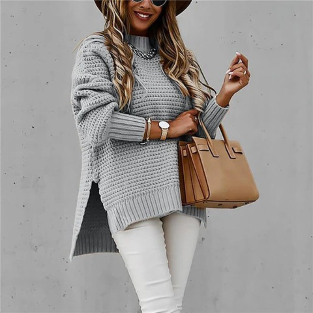 Dame-Rullekravepullover - Løs Baggy-stil til damer