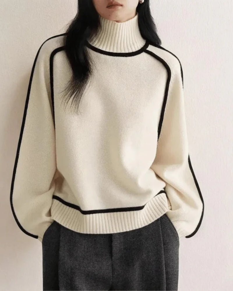 Dame-Rullekravepullover - Langærmet Figur-venligt Top