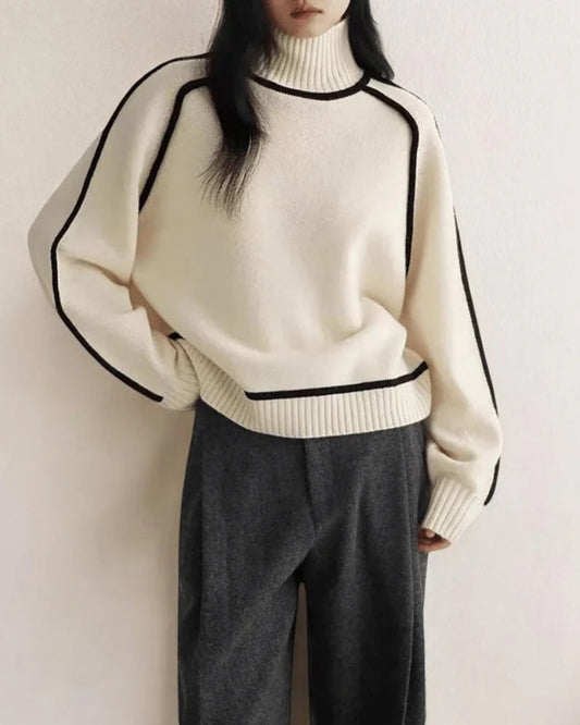 Dame-Rullekravepullover - Langærmet Figur-venligt Top