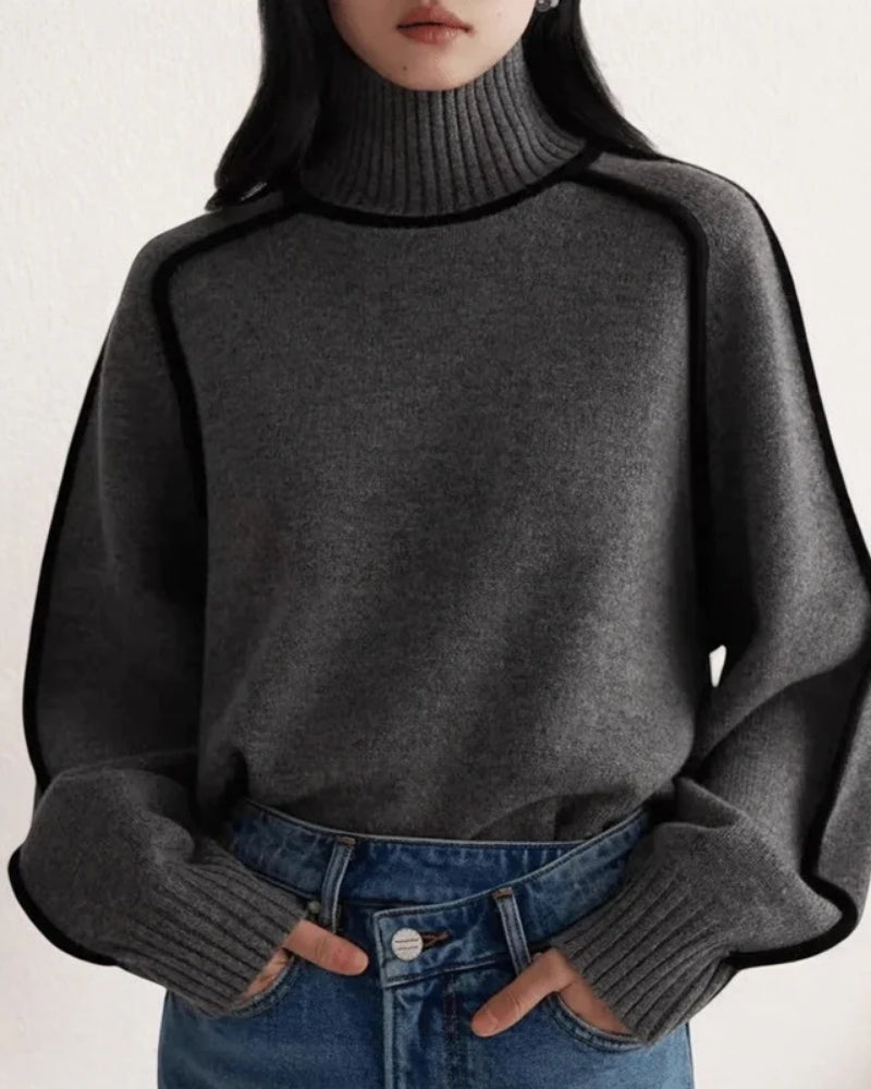 Dame-Rullekravepullover - Langærmet Figur-venligt Top