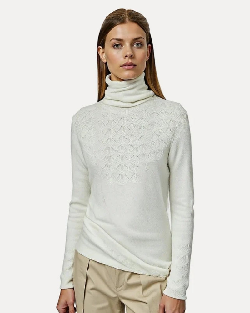 Dame-rullekrave sweater - Langærmet strik-vintertøj