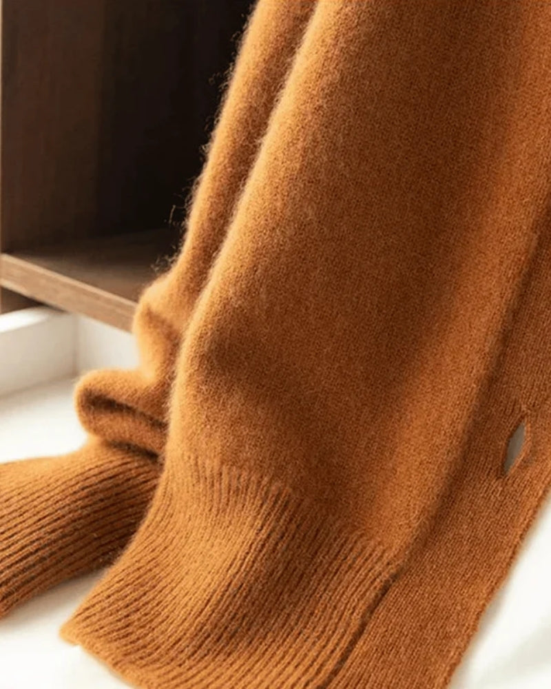 Dame Strikjakke - Langærmet overdel med knapper