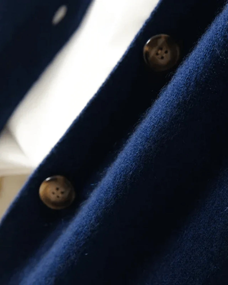 Dame Strikjakke - Langærmet overdel med knapper