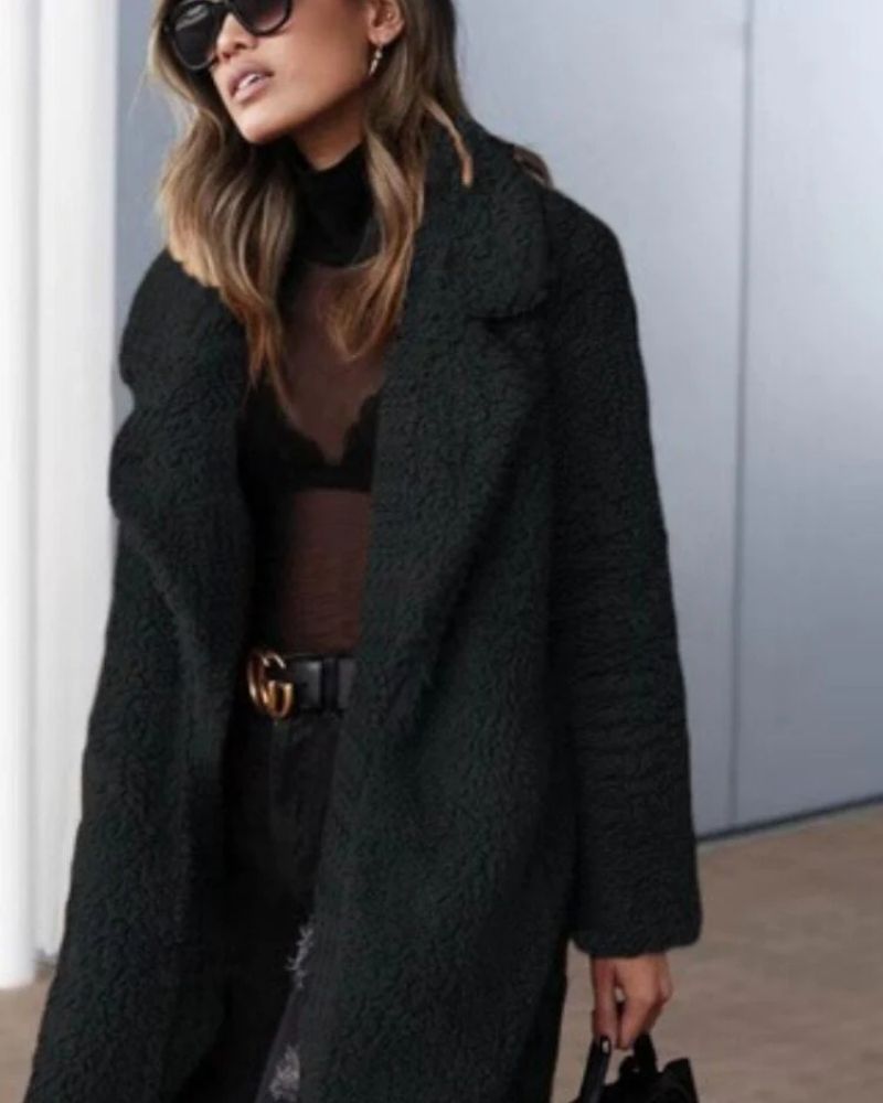 Dame Teddy-vinterjakke – Varm & langærmet til kolde dage