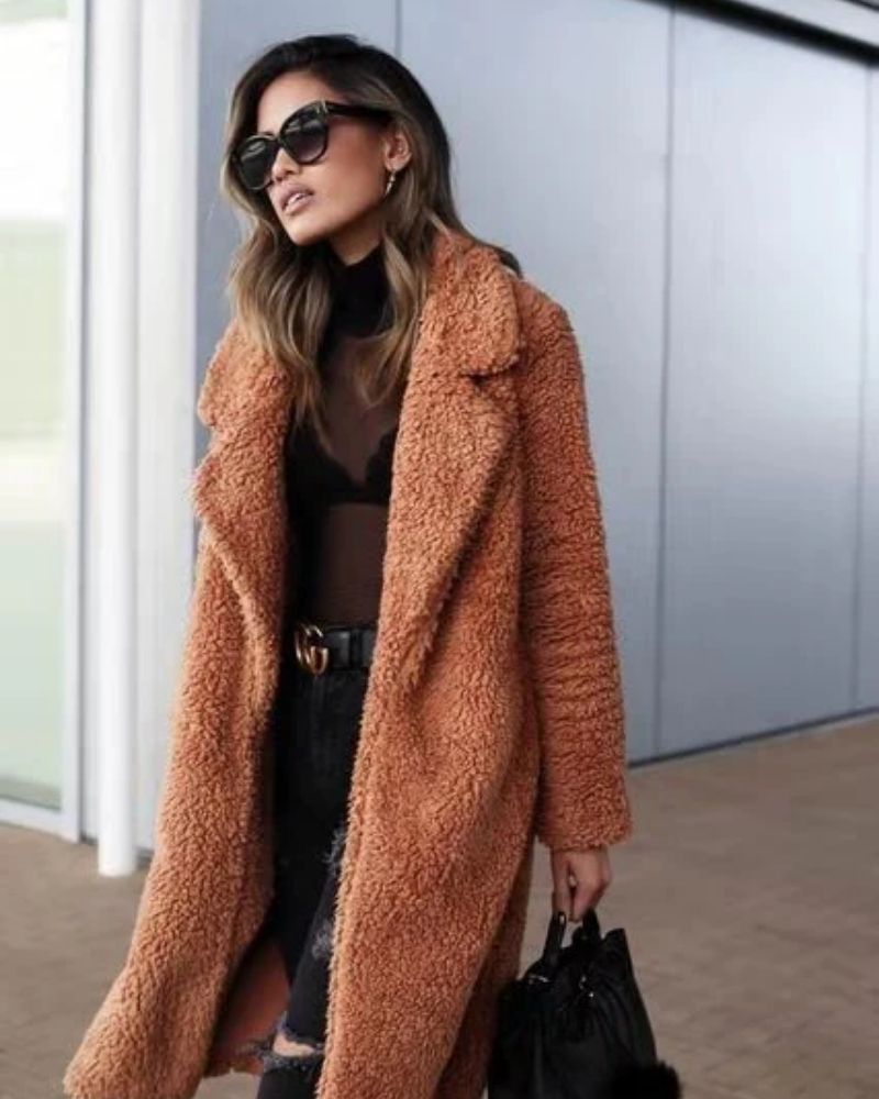 Dame Teddy-vinterjakke – Varm & langærmet til kolde dage