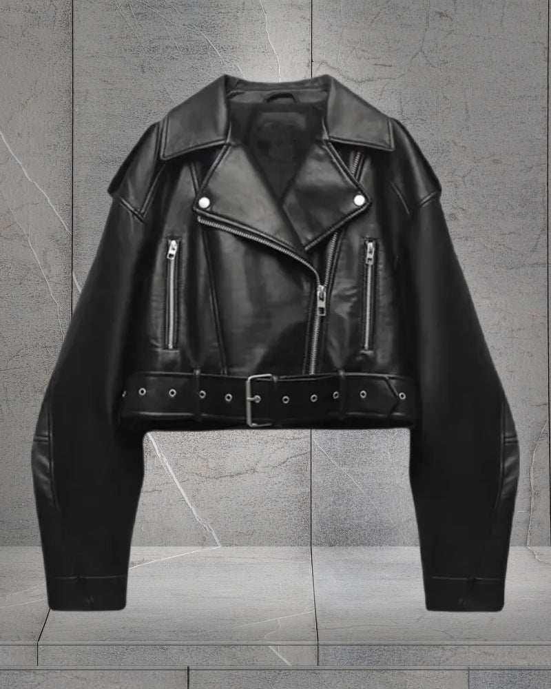 Dame-vinterjakke med bälte och lynlås – Modern stil til hver dag