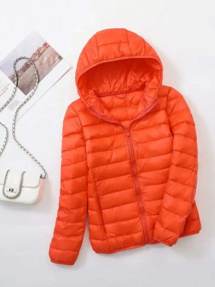 Dame-vinterjakke i steppestil – Let og varmende