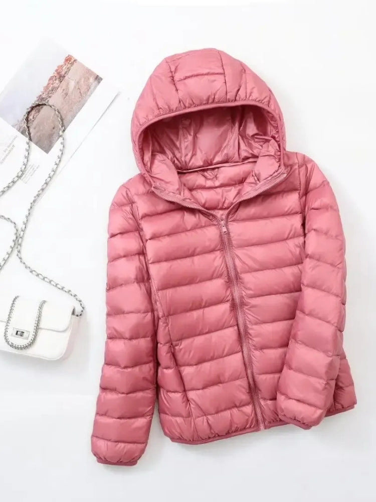 Dame-vinterjakke i steppestil – Let og varmende