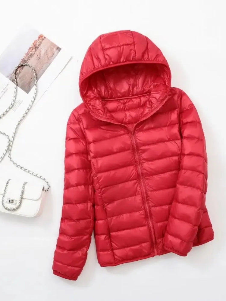 Dame-vinterjakke i steppestil – Let og varmende