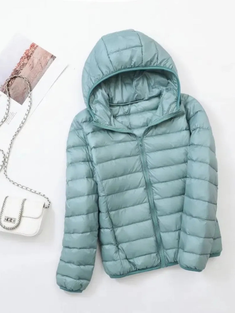 Dame-vinterjakke i steppestil – Let og varmende