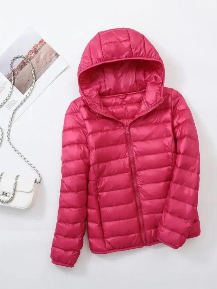 Dame-vinterjakke i steppestil – Let og varmende