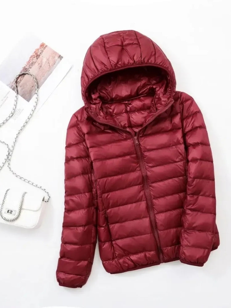 Dame-vinterjakke i steppestil – Let og varmende