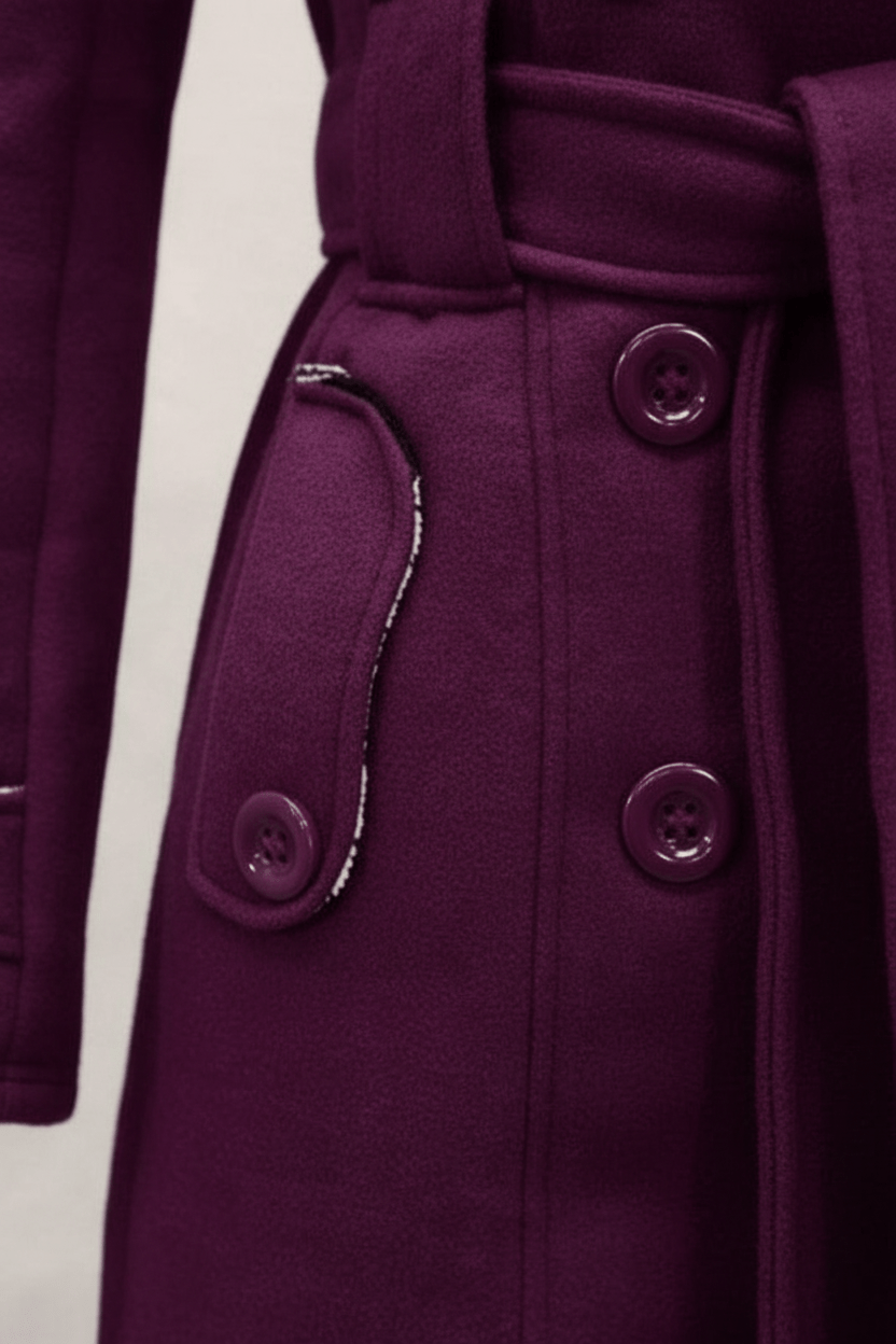 Dame vinterjakke – klassisk hættefrakke med alsidigt bælte til vintersæsonen