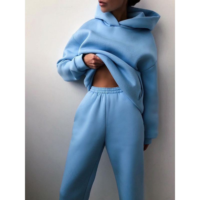 Mira | Stilsäkert Hoodie- och Byxset för Kvinnor