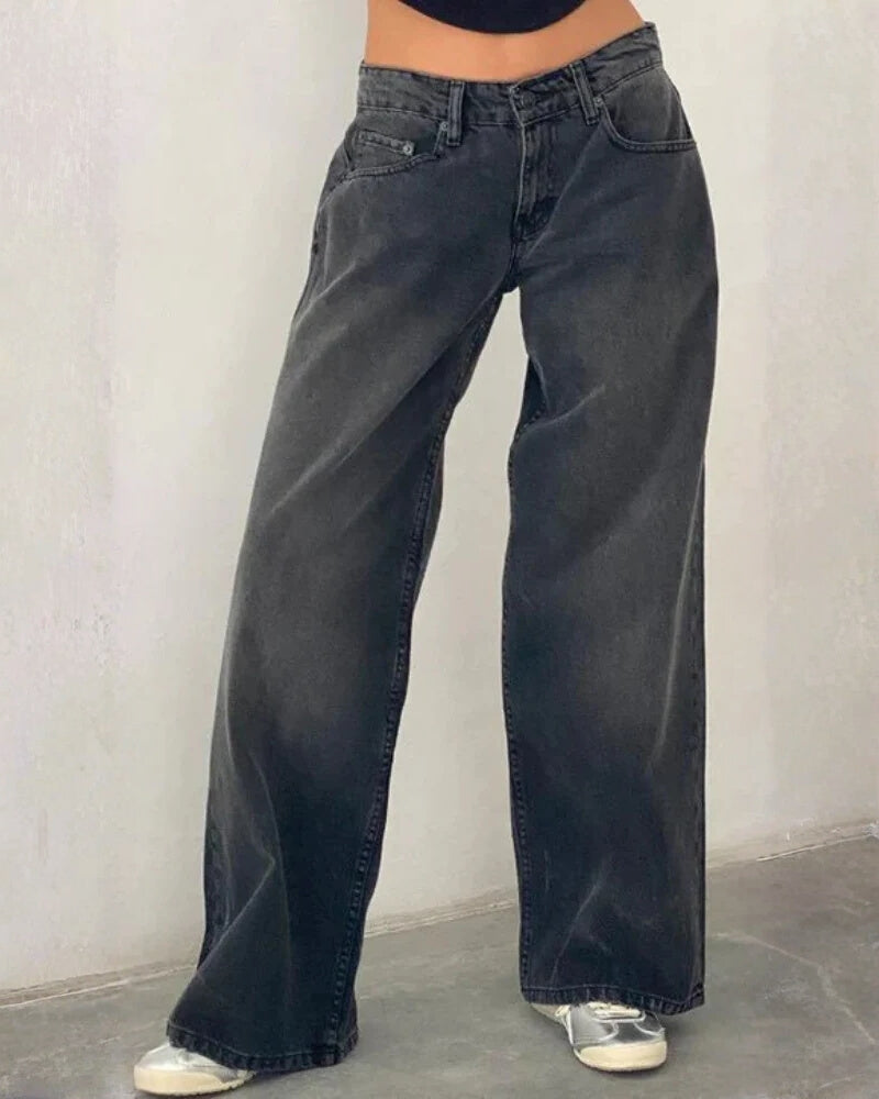 Damejeans Lav Talje – Behagelige Hoftjeans med Stretch og Moderne Snit