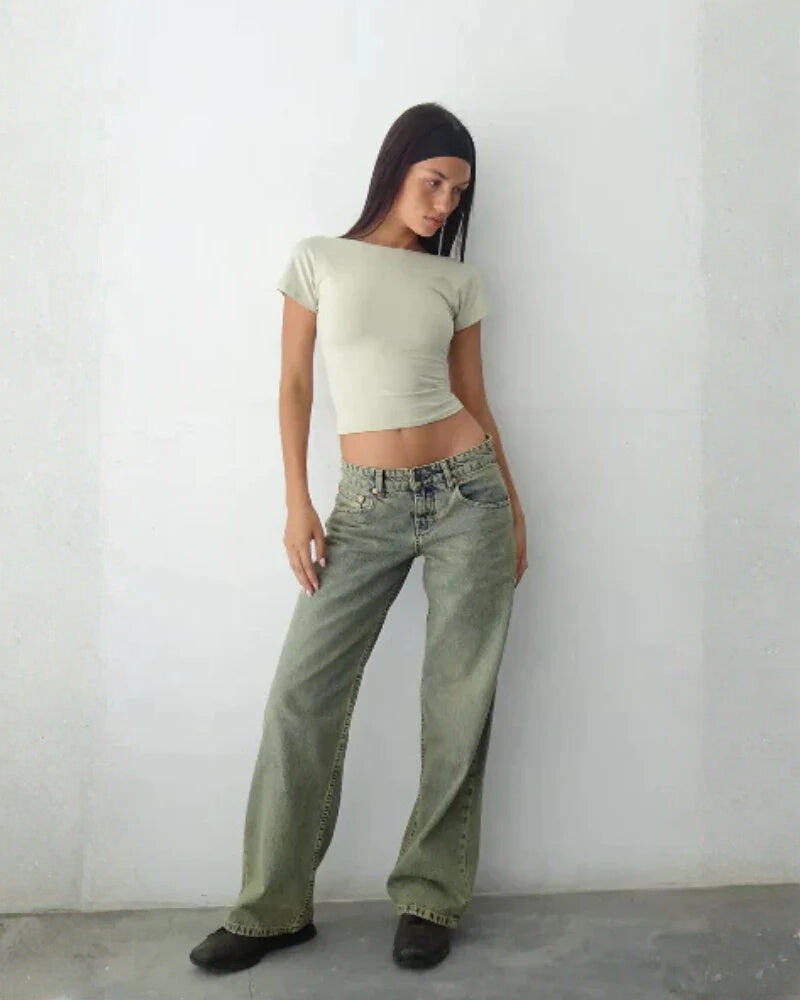 Damejeans Lav Talje – Behagelige Hoftjeans med Stretch og Moderne Snit
