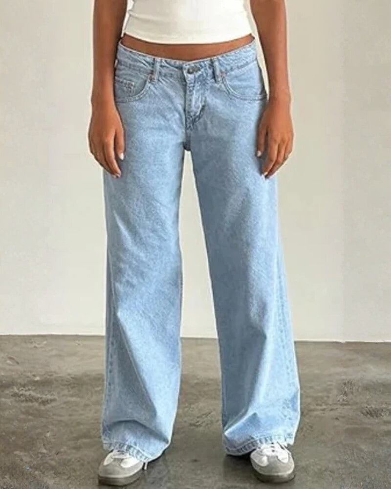 Damejeans Lav Talje – Behagelige Hoftjeans med Stretch og Moderne Snit