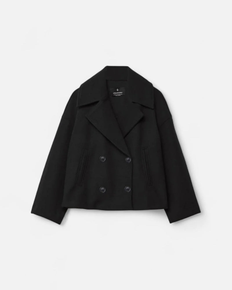 Damefrakke – Vinterjakke i to-radede design med struktur