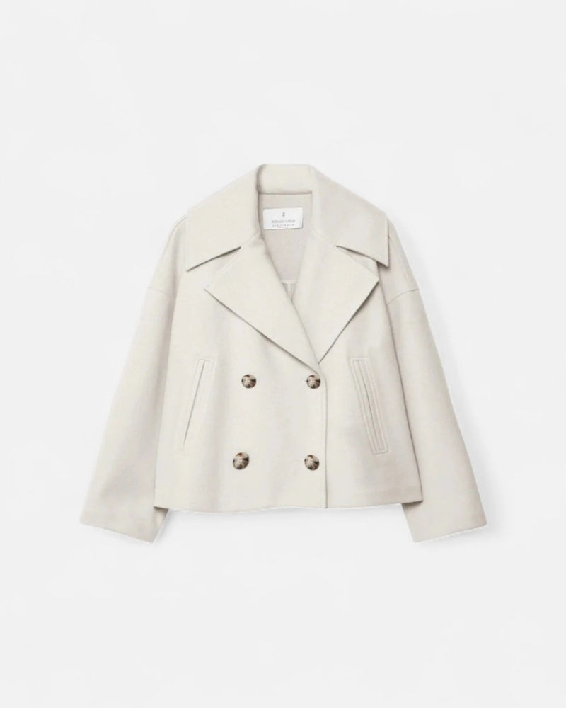 Damefrakke – Vinterjakke i to-radede design med struktur