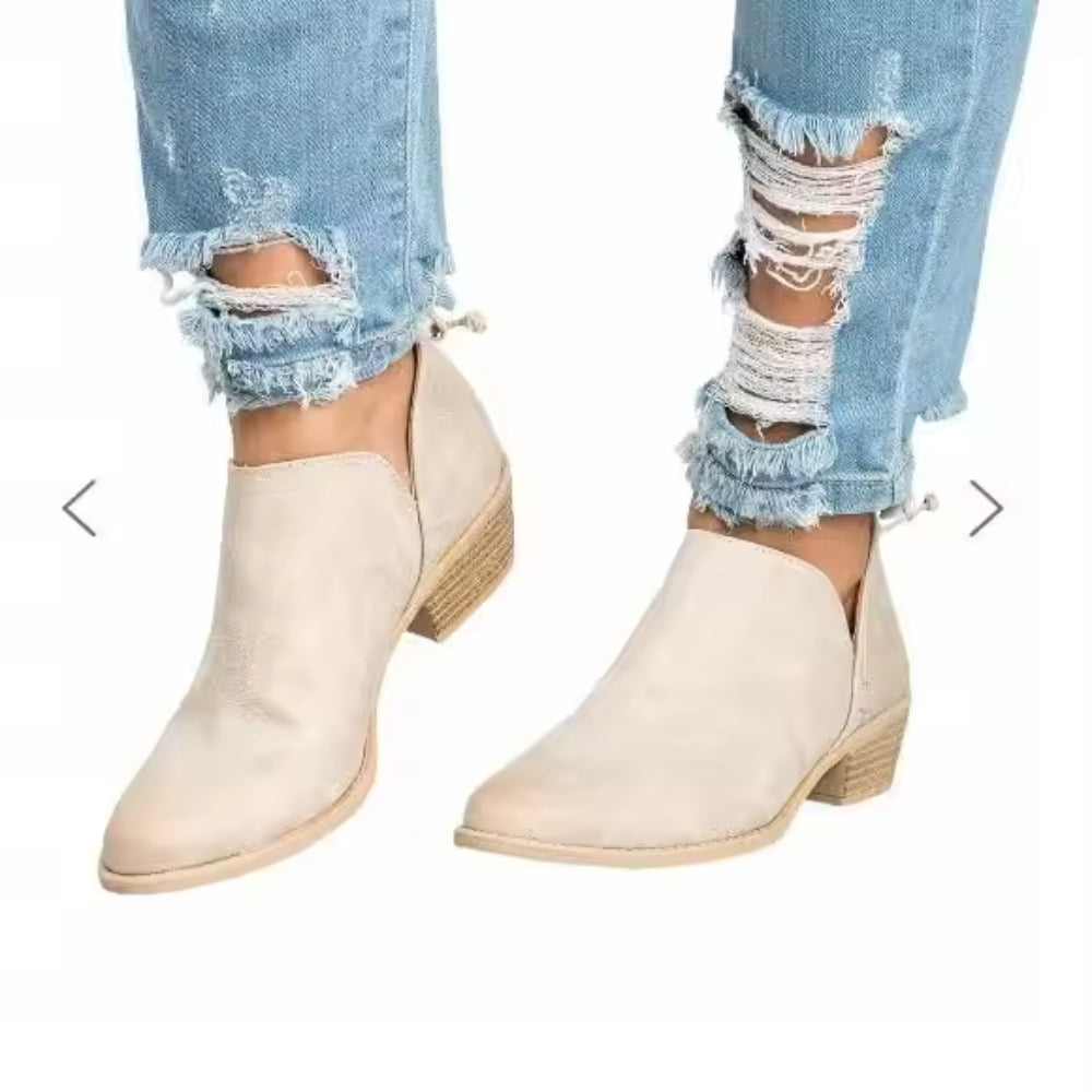 Dame støvler - Sidelukning Lav hæl til hverdagssko