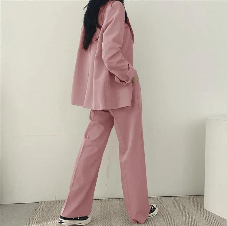 Elysia | Tvådelad Kostym med Lång Blazer för Moderna Kvinnor