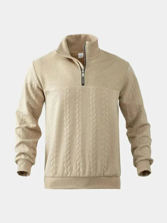 Dirk – klassisk quarter-zip pullover med ståkrave