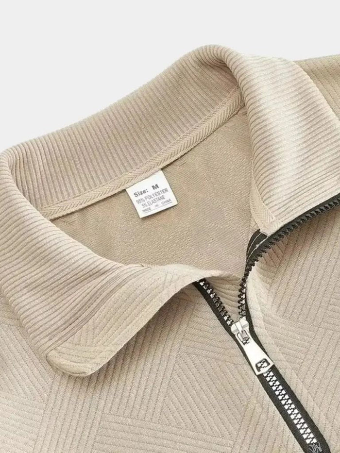 Dirk – klassisk quarter-zip pullover med ståkrave