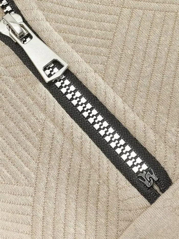 Dirk – klassisk quarter-zip pullover med ståkrave