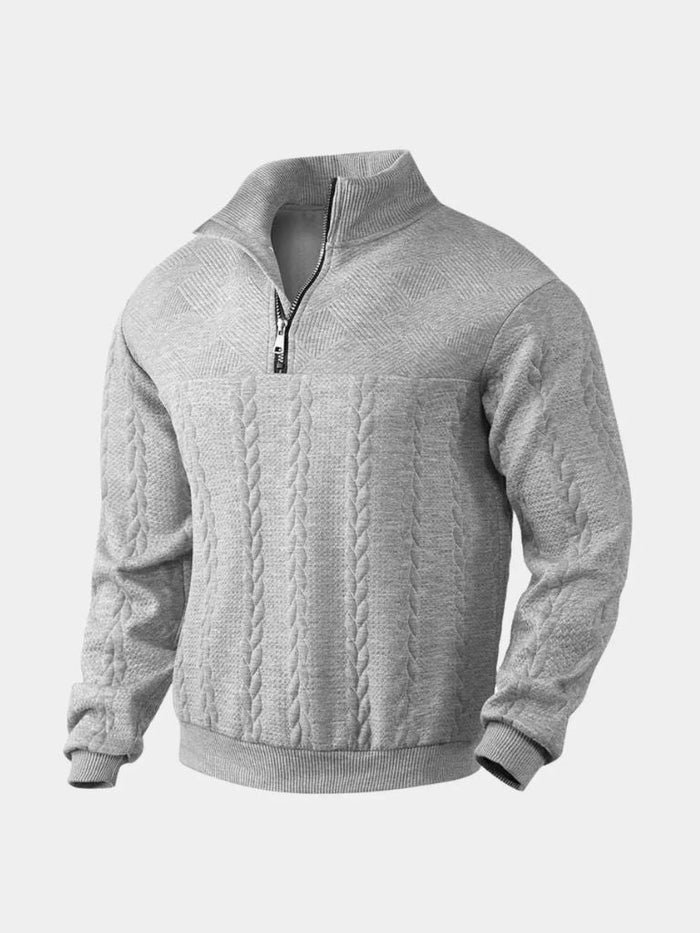 Dirk – klassisk quarter-zip pullover med ståkrave