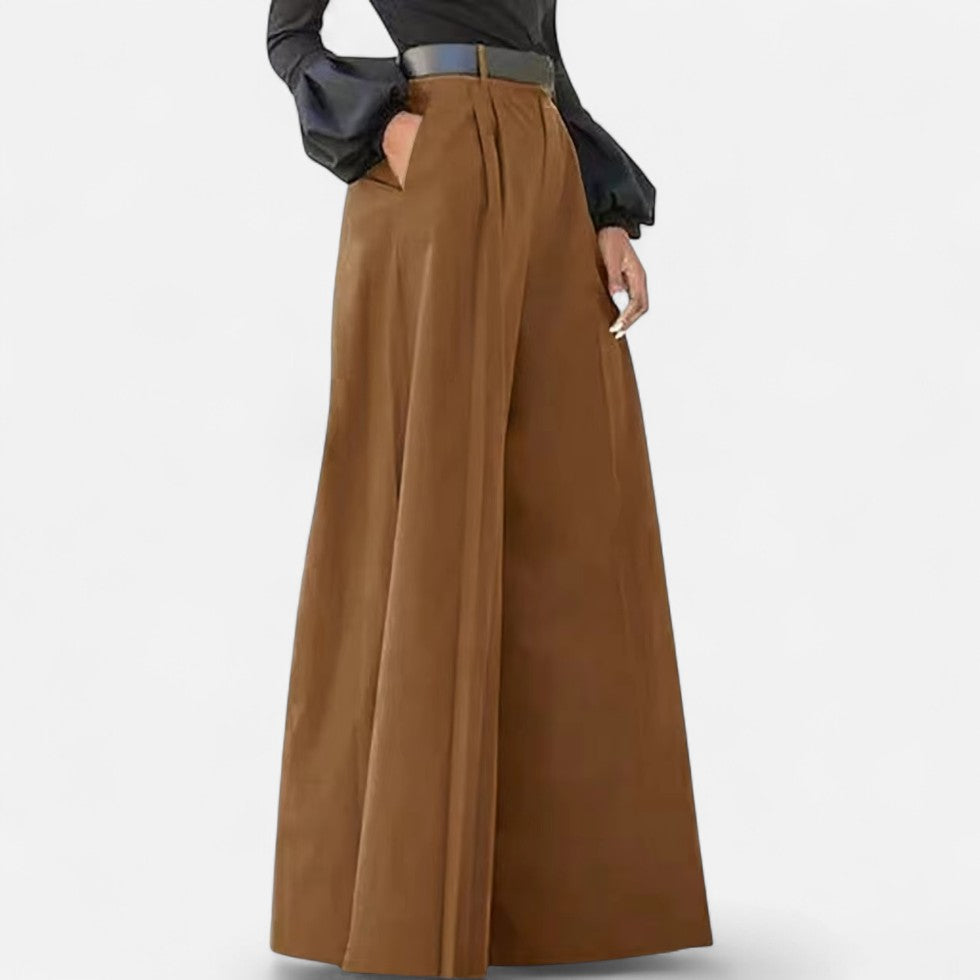 Bredt skåret høj talje bukser til kvinder