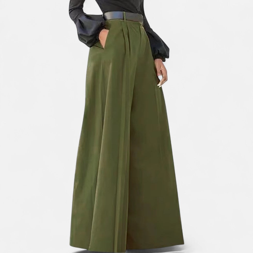 Bredt skåret høj talje bukser til kvinder