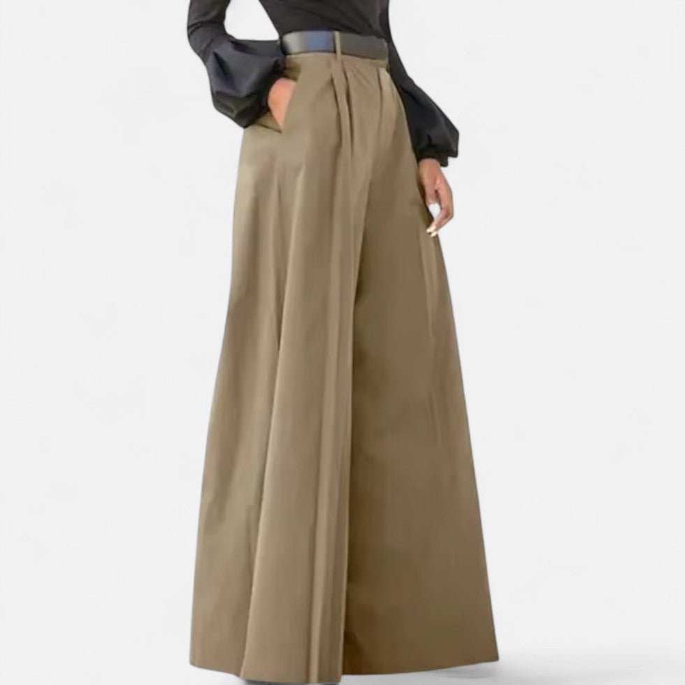 Bredt skåret høj talje bukser til kvinder