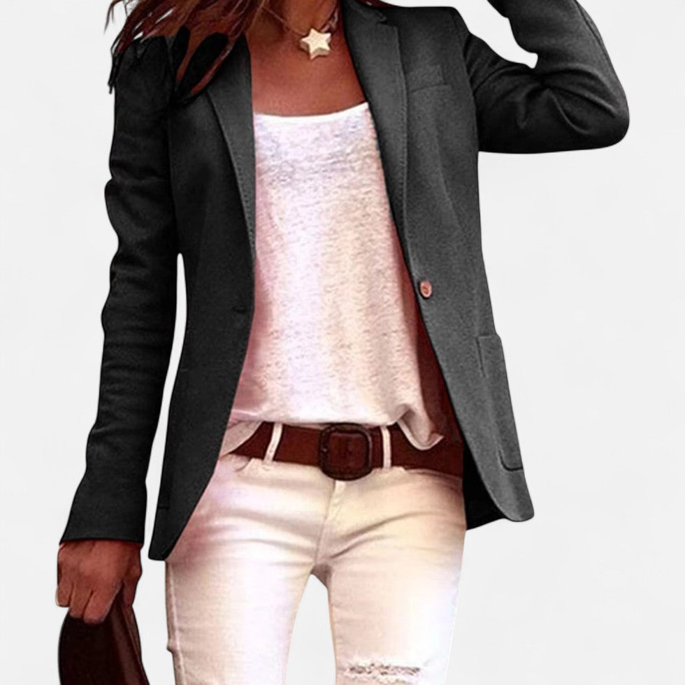 Elegant blazer med én-knaps lukning