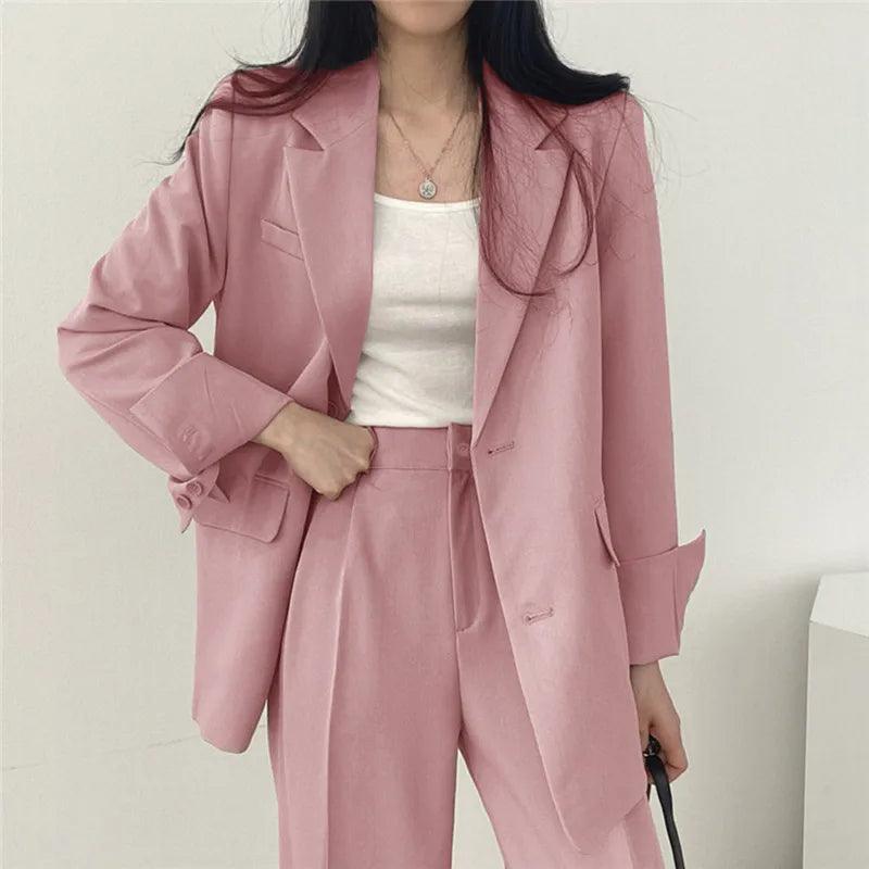 Elysia | Tvådelad Kostym med Lång Blazer för Moderna Kvinnor