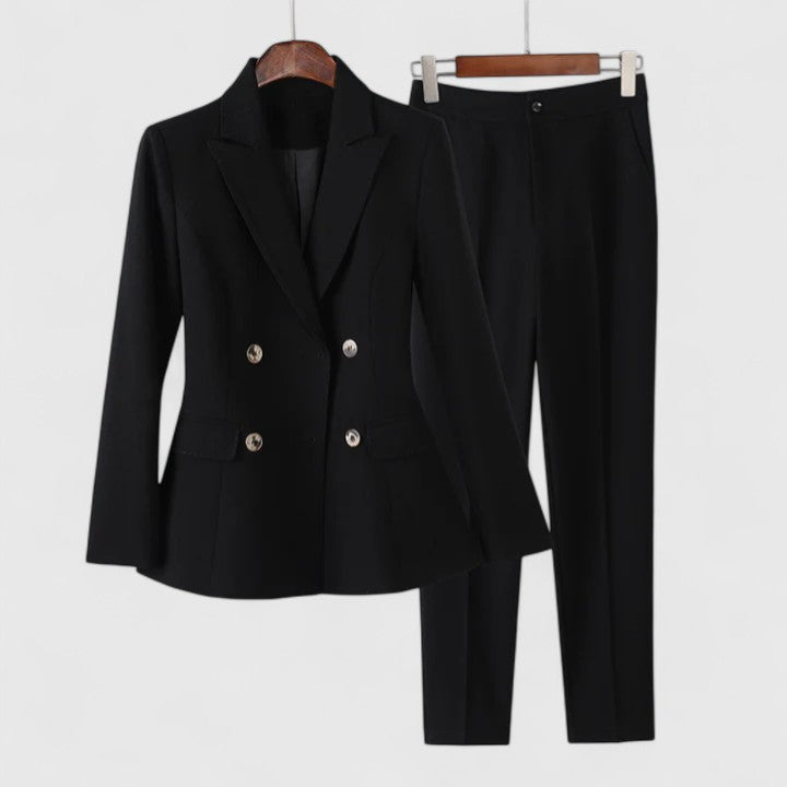 Elegant Dame Blazer-Hose Sæt til Kontor & Fest