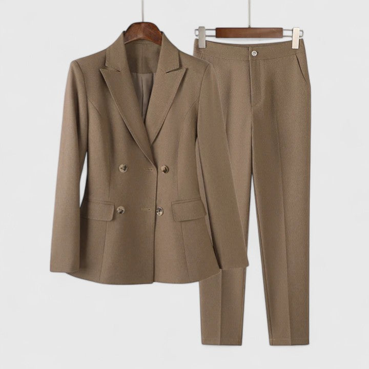 Elegant Dame Blazer-Hose Sæt til Kontor & Fest