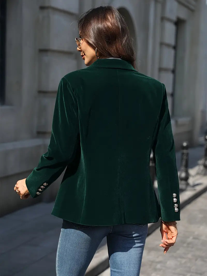 Smal passform för damer, enknäppt blazer i elegant stil