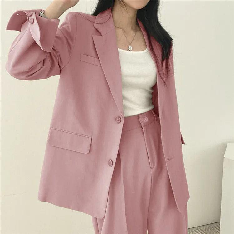Elysia | Tvådelad Kostym med Lång Blazer för Moderna Kvinnor