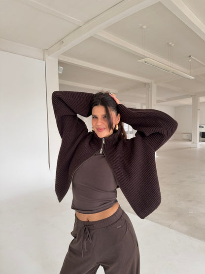 Elegant Uld-Cashmere Jakke med Lynlås