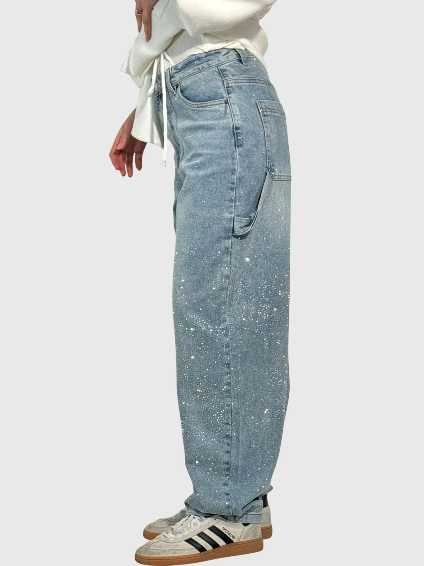 Livia | Glittrande Denimbyxor för Stiliga Kvinnor