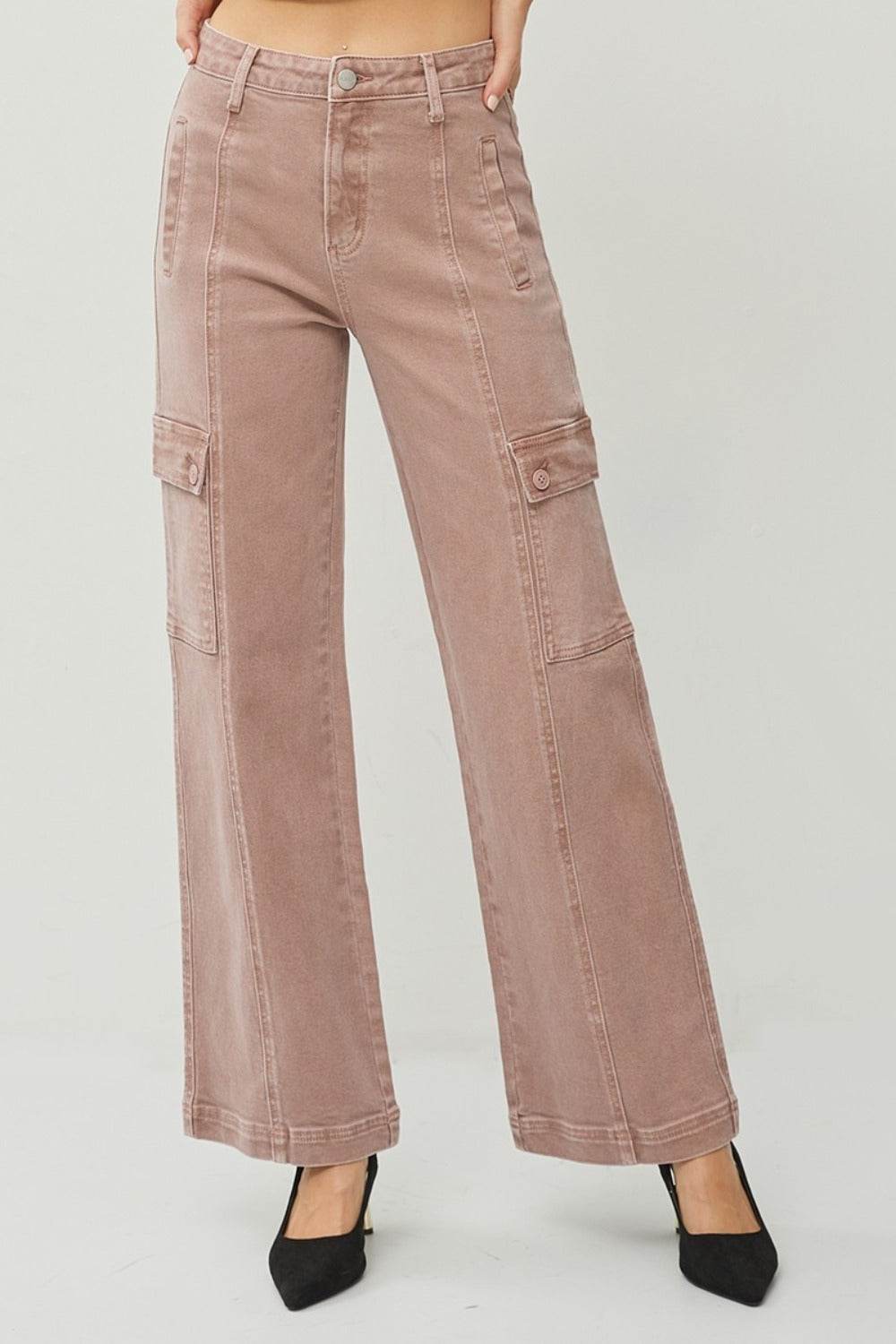 Klassiske Højtaljede Cargo-Jeans til Kvinder