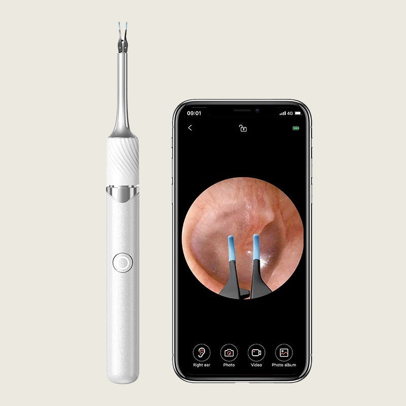 Öronvaxborttagningsverktyg med 12MP Kamera | Wi-Fi Öronrengörare och LED Otoskop för iPhone och Android med Öronpetare