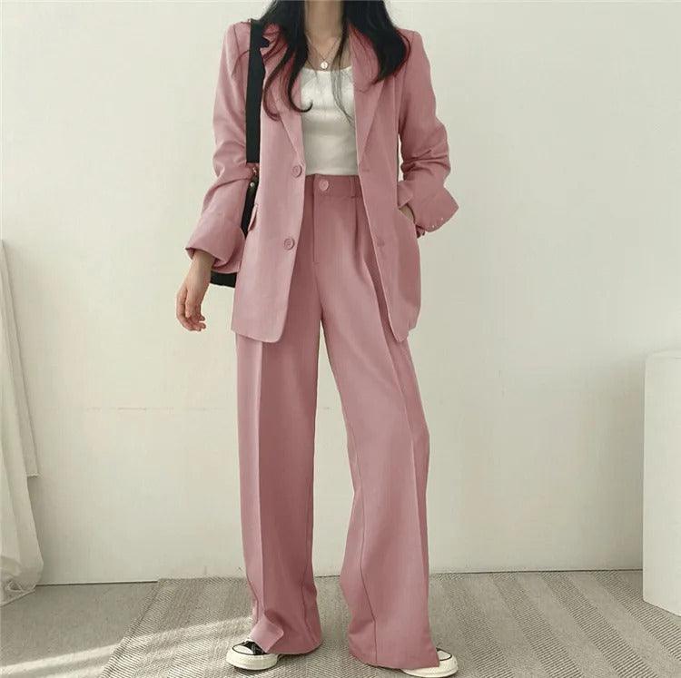 Elysia | Tvådelad Kostym med Lång Blazer för Moderna Kvinnor