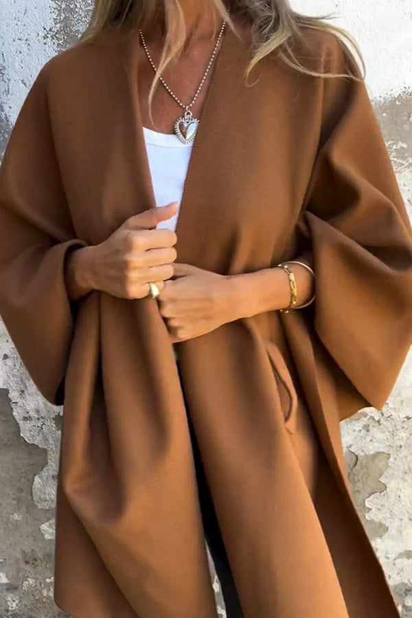 Elegant afslappet V-hals Cape Jakke