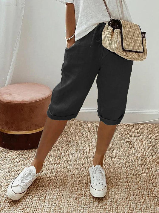 Smarte Capri Bukser med Fleksibel Talje – Elegant Sommerstil