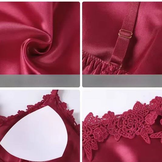 Afslappende pyjamaholdsæt - Dame 4 delers nattøj sæt