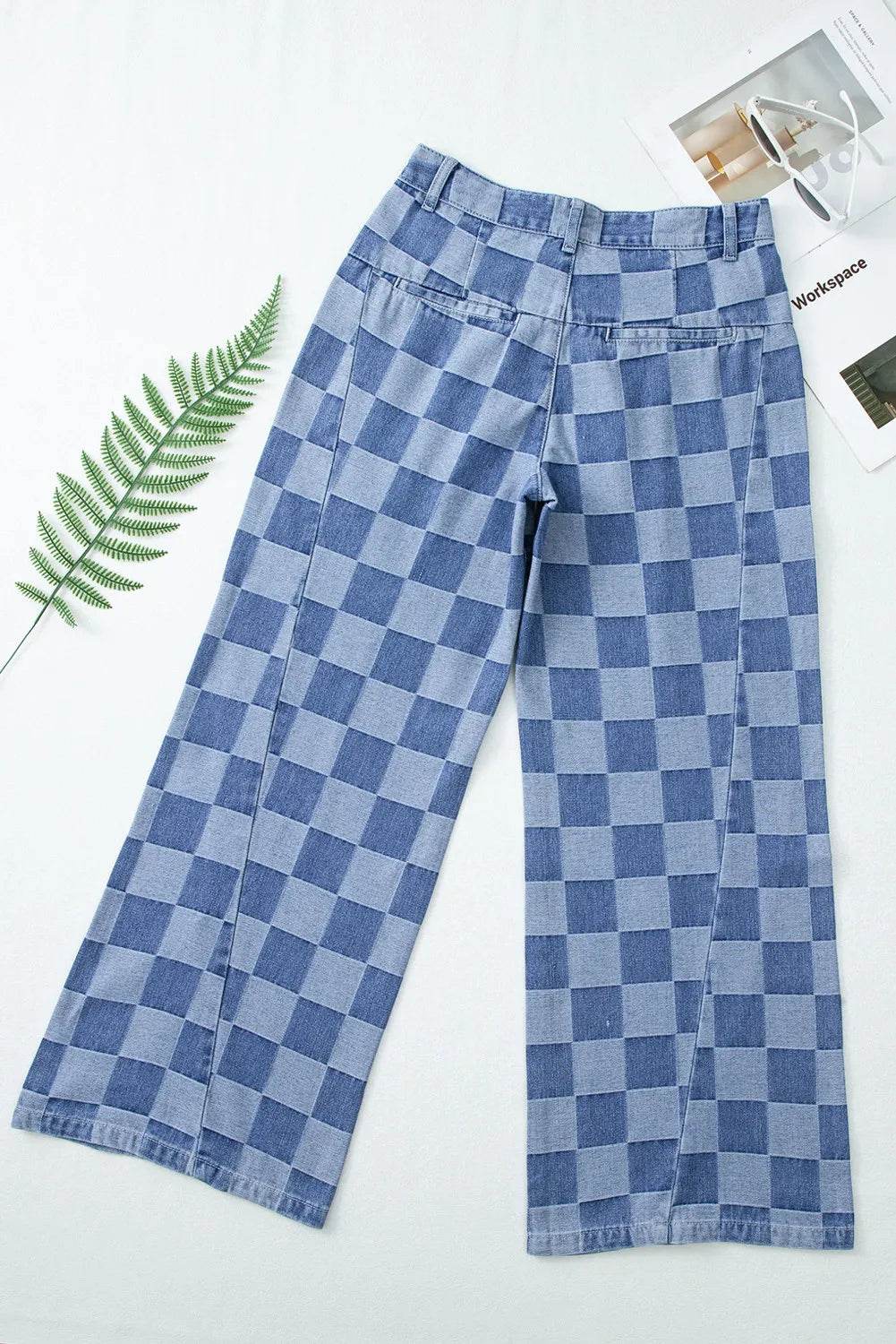 Klassiske Karo-Jeans med Løs Pasform og Praktiske Lommer