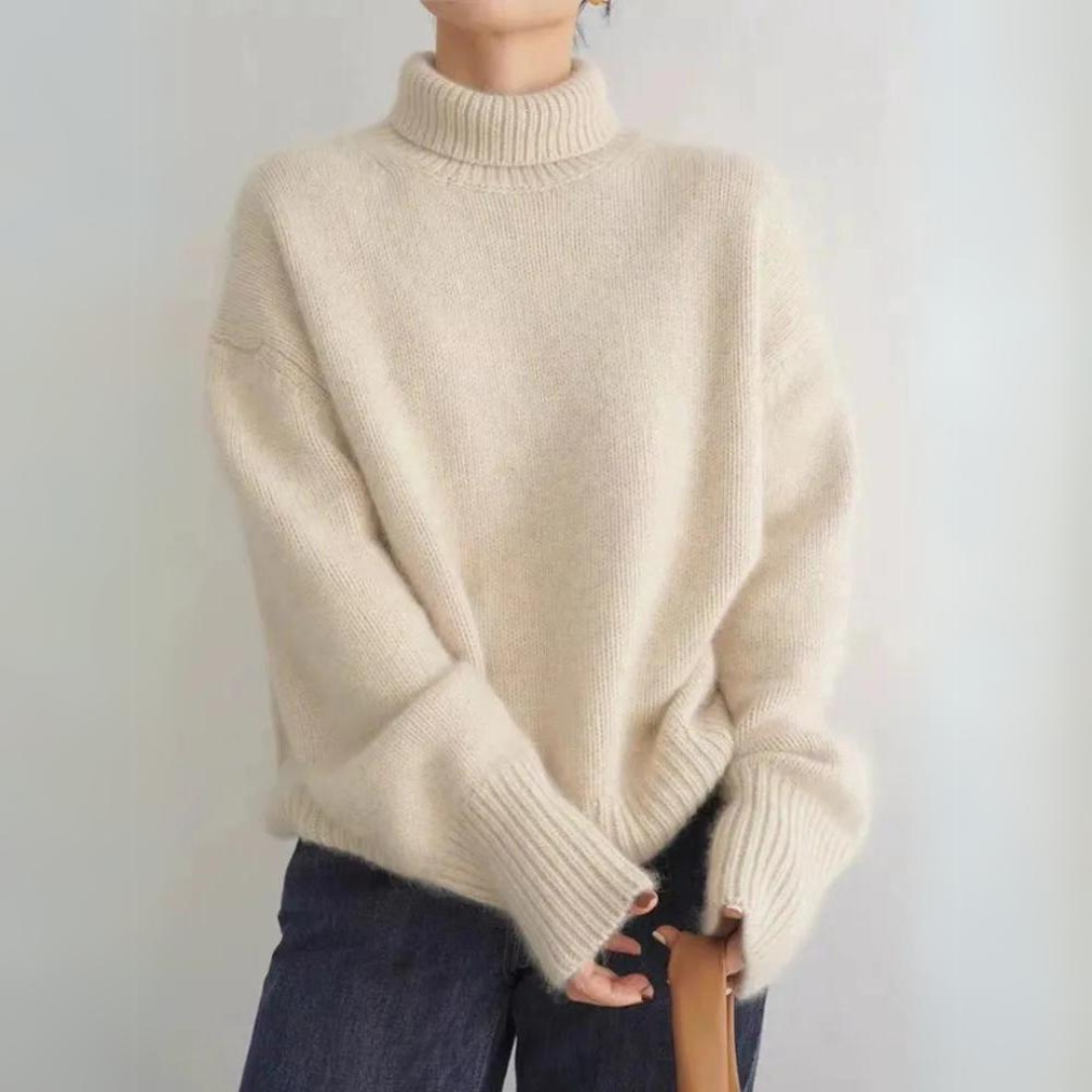 Elegant Strikpullover med Rullekrave til Koldere Dage