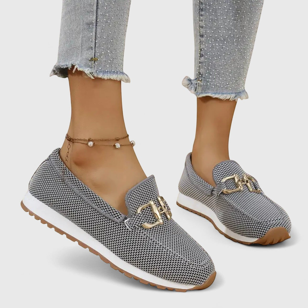 Mesh Loafers för kvinnor med rem