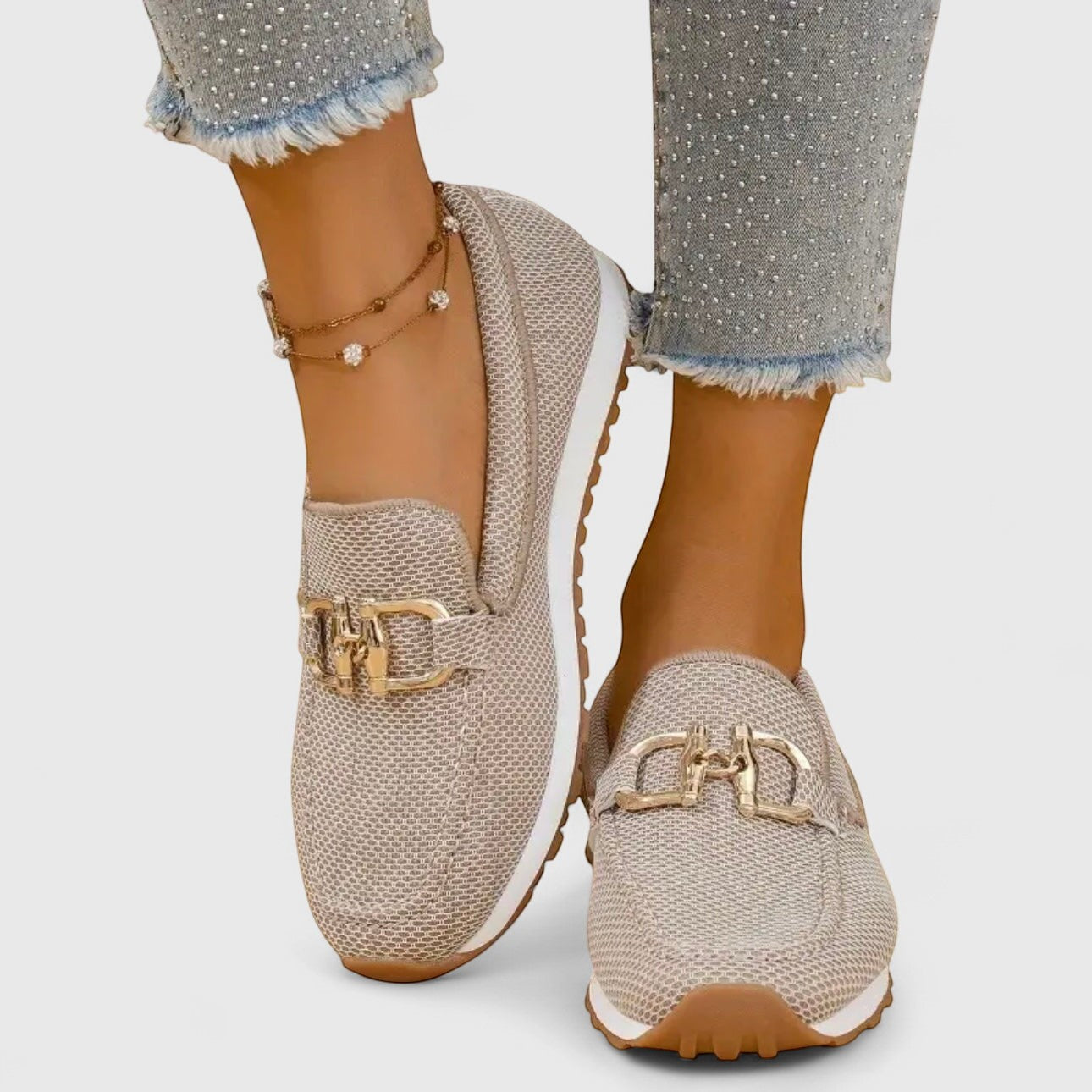 Mesh Loafers för kvinnor med rem